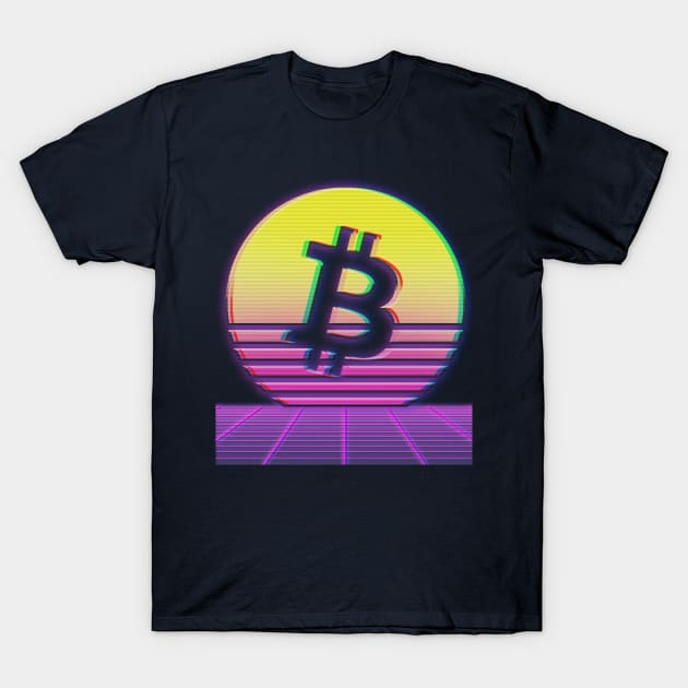 Bitcoin Retro Vaporwave T-Shirt by The Libertarian Frontier 